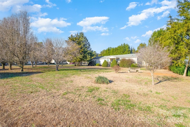 view of yard with a rural view