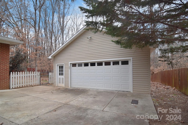 view of garage