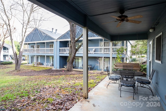 view of patio / terrace with ceiling fan