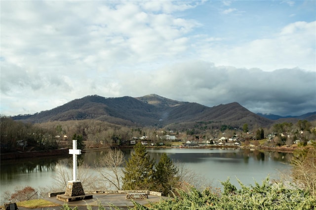 property view of water featuring a mountain view