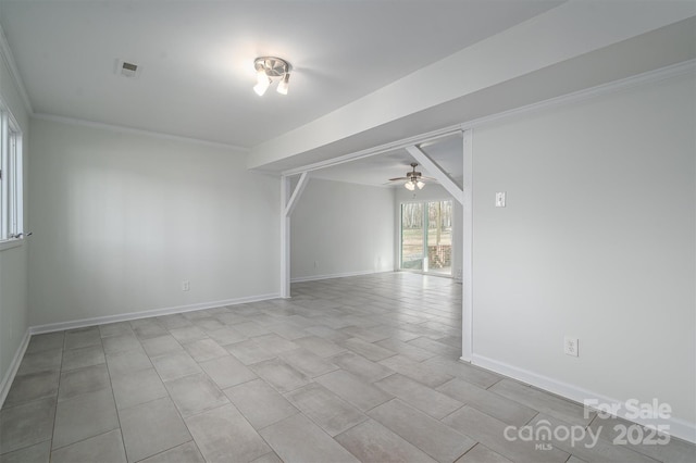 unfurnished room featuring ceiling fan