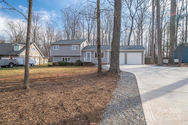 split level home with a garage