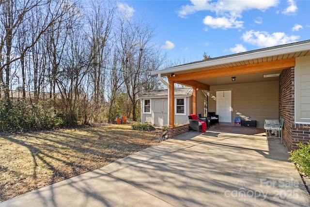 view of patio with a carport