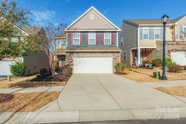 view of front of house with a garage