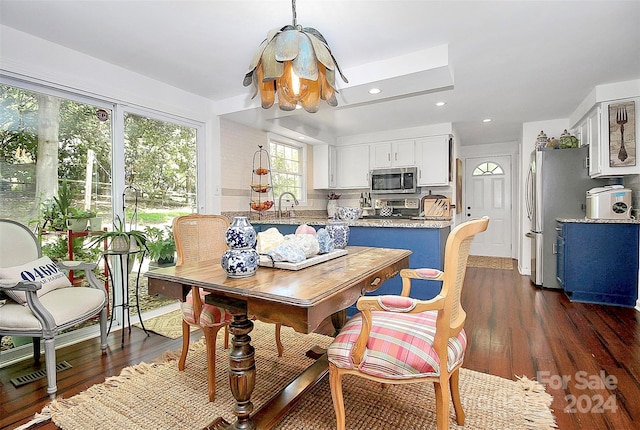 dining room featuring dark wood-type flooring