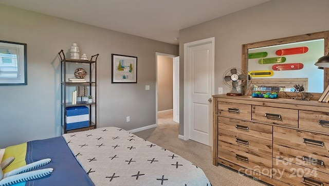 bedroom featuring carpet