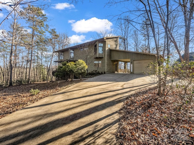 view of front of property with a carport