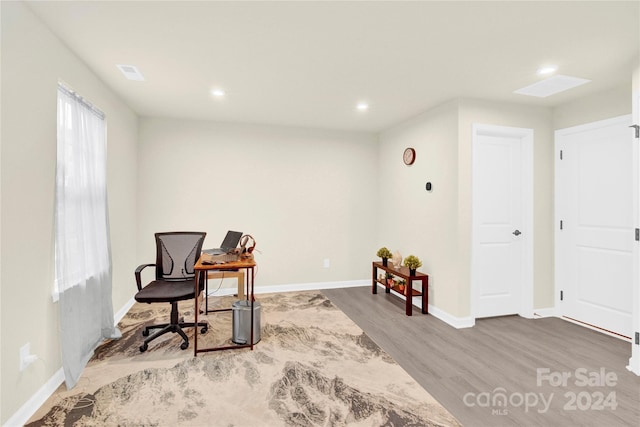 office featuring hardwood / wood-style floors