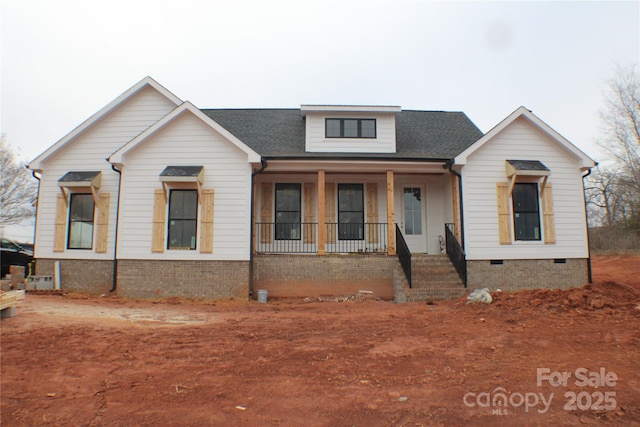 view of front facade featuring a porch