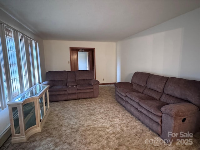 living room featuring carpet flooring