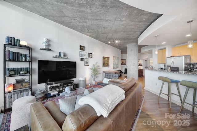 living room featuring hardwood / wood-style floors