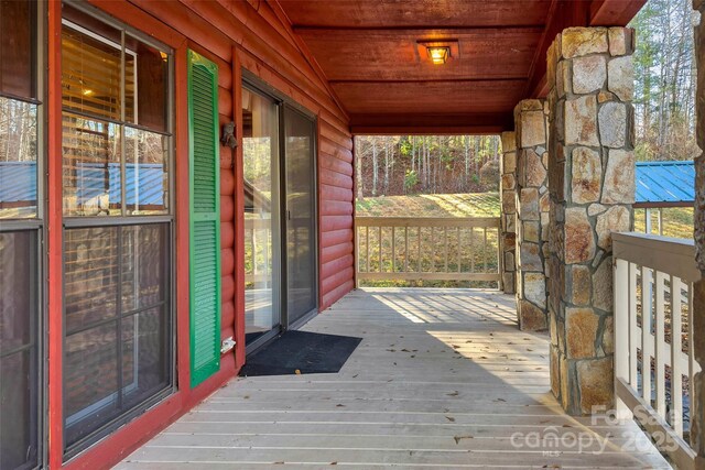 wooden deck with a porch