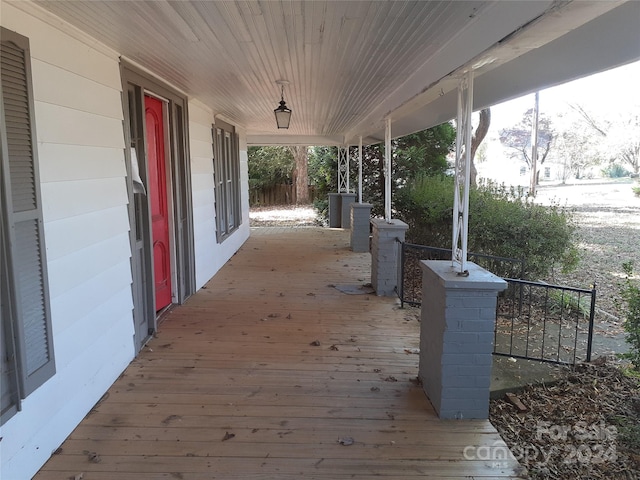 wooden deck with a porch