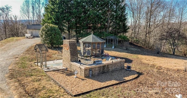 view of yard with a gazebo