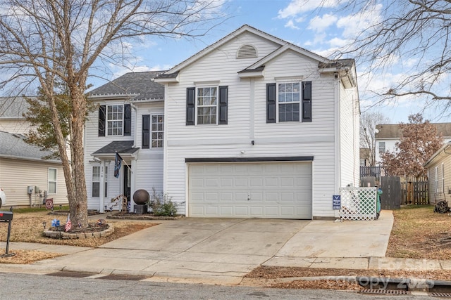 front facade with a garage