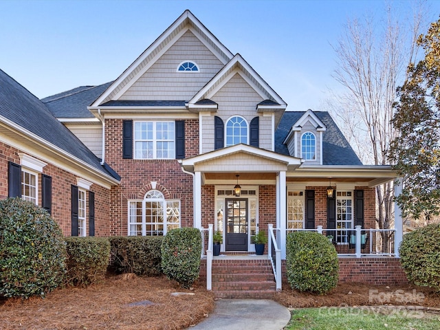 view of front of property with covered porch