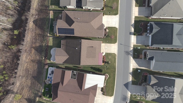 drone / aerial view with a residential view