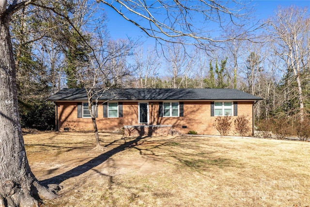 206 Fox Den Rd, Troy, NC 27371 - single story home featuring brick siding, crawl space, and a front yard