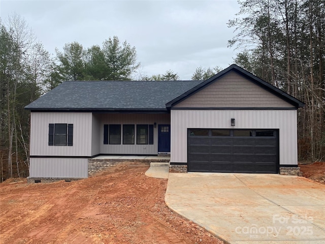 view of front of house with a garage