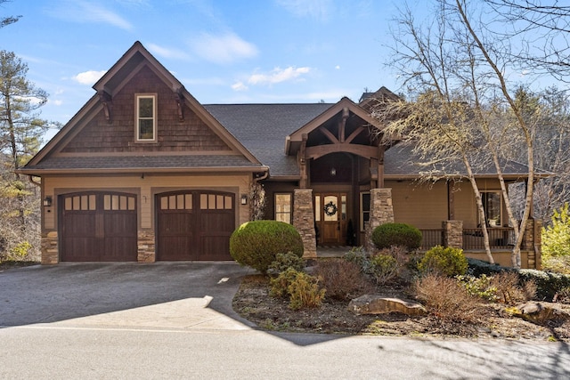 craftsman-style home with covered porch