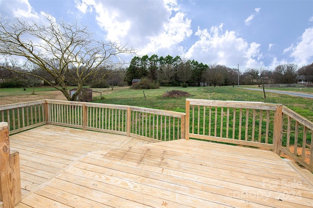 deck with a yard