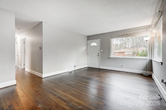 interior space with dark hardwood / wood-style flooring