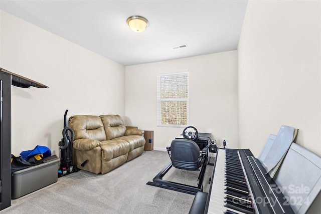 interior space with light colored carpet