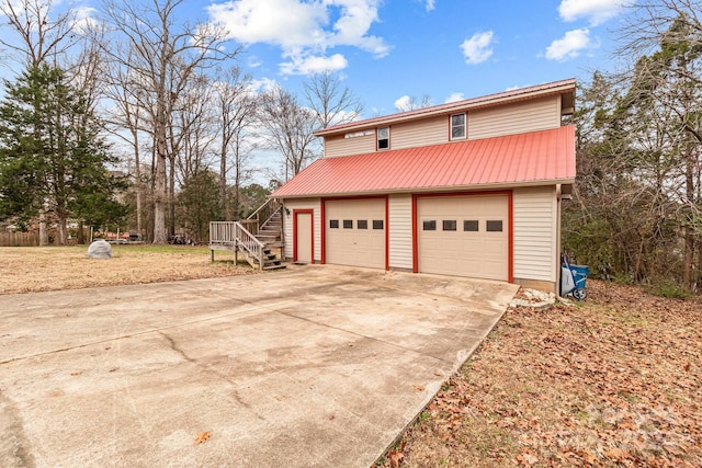 view of home's exterior featuring a garage