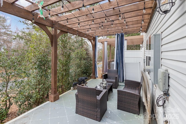 view of patio featuring an outdoor living space