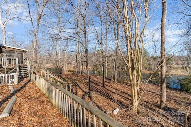 view of yard featuring a deck