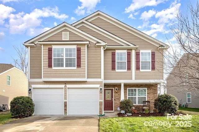 view of front of home with a garage