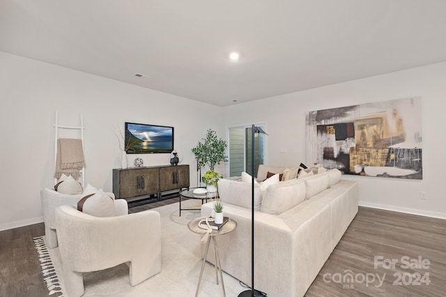 living room featuring hardwood / wood-style floors