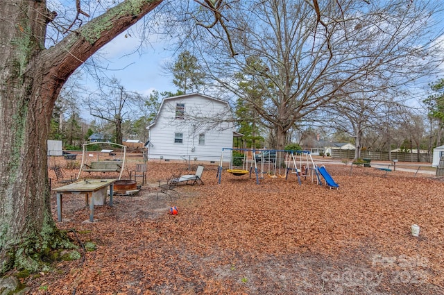 view of yard featuring a playground