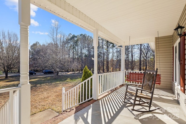 view of patio with covered porch