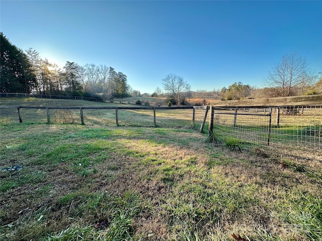 view of yard featuring a rural view