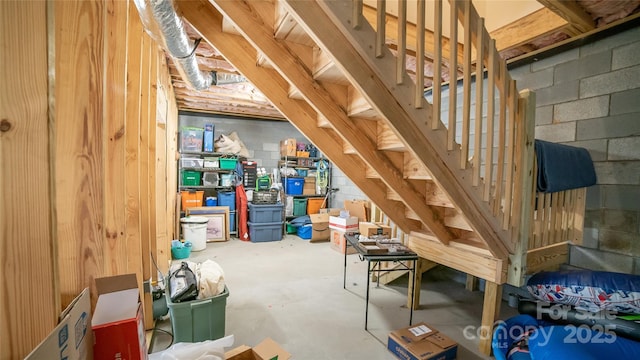 view of unfinished attic