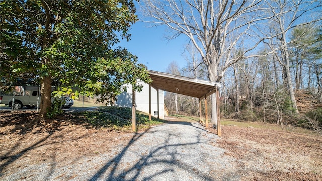 view of yard featuring a carport