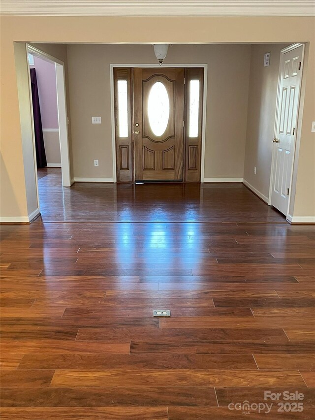 foyer featuring dark wood-type flooring