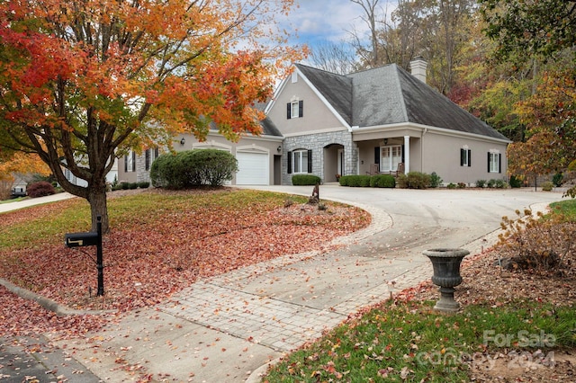 view of front of home with a garage