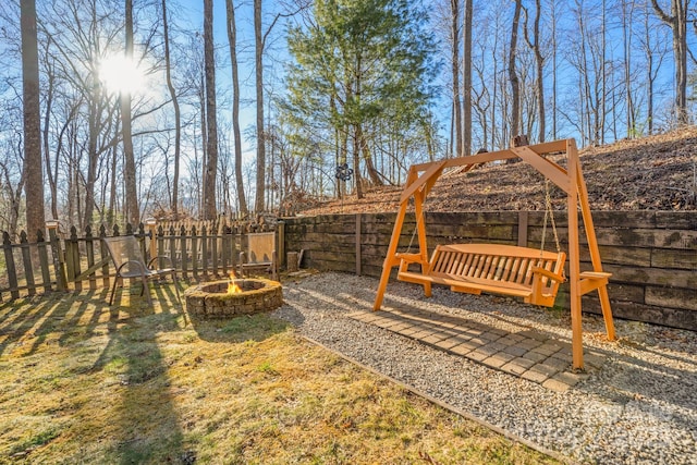 2959/2961 Bearwallow Mountain Rd, Hendersonville, NC 28792 - view of yard with an outdoor fire pit