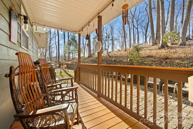 2959/2961 Bearwallow Mountain Rd, Hendersonville, NC 28792 - wooden deck featuring a porch