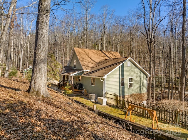 2959/2961 Bearwallow Mountain Rd, Hendersonville, NC 28792 - view of side of property with central AC unit