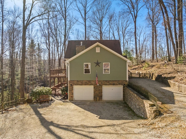 2959/2961 Bearwallow Mountain Rd, Hendersonville, NC 28792 - view of side of property with a deck and a garage