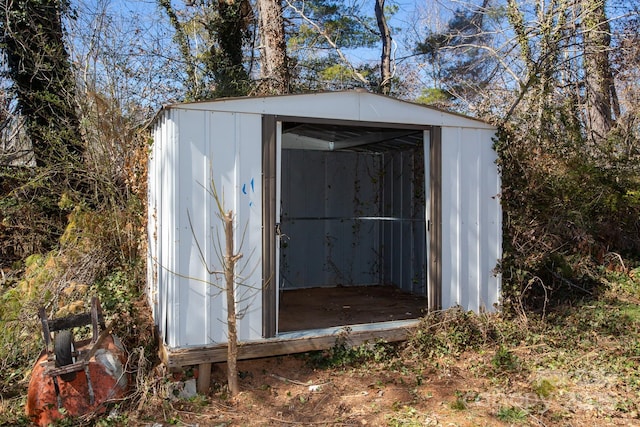 view of shed