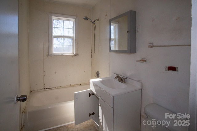 full bathroom with toilet and vanity