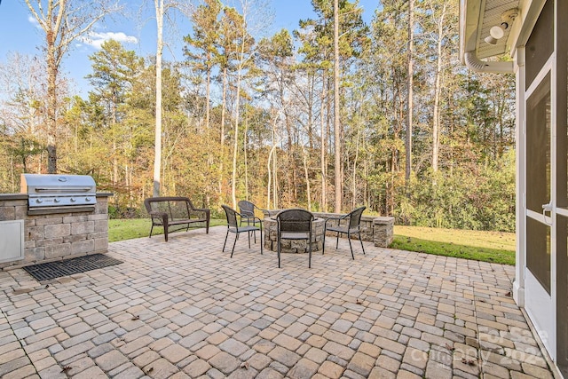 view of patio / terrace with grilling area and exterior kitchen