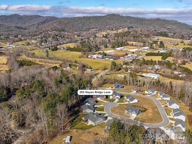 aerial view featuring a mountain view