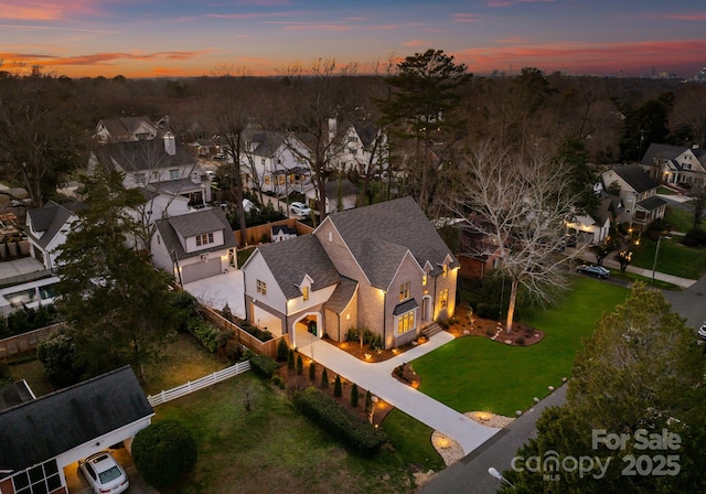 drone / aerial view featuring a residential view