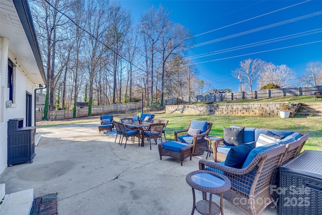 view of patio / terrace with an outdoor hangout area