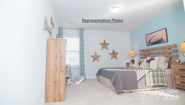 bedroom with carpet